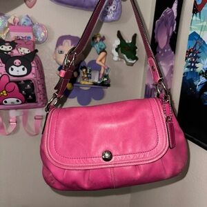 Pink coach shoulder bag